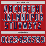 Custom Red Navy-White Authentic Throwback Basketball Jersey