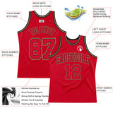 Custom Red Red Black-Old Gold Authentic Throwback Basketball Jersey