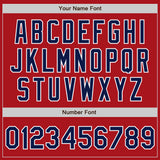 Custom Red Navy-White Authentic Baseball Jersey