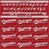 Custom Red White-Black Authentic Baseball Jersey