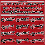 Custom Red Black-White Authentic Baseball Jersey