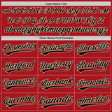 Custom Red Black-City Cream Authentic Baseball Jersey