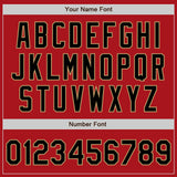 Custom Red Black-Old Gold Authentic Baseball Jersey