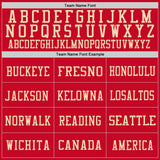 Custom Red Vintage USA Flag-City Cream Mesh Authentic Football Jersey