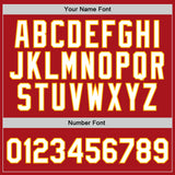 Custom Red White-Gold Authentic Throwback Basketball Jersey