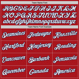 Custom Red White-Navy Authentic Throwback Basketball Jersey