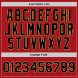 Custom Red Black-Old Gold Authentic Throwback Basketball Jersey