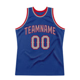 Custom Royal Gray-Red Authentic Throwback Basketball Jersey