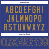 Custom Royal Royal-Old Gold Mesh Authentic Football Jersey