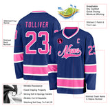 Custom Royal Pink-White Hockey Jersey