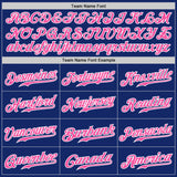 Custom Royal White Pinstripe Pink-White Authentic Baseball Jersey