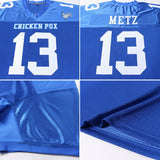 Custom Royal White Mesh Authentic Football Jersey