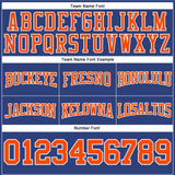 Custom Stitched Royal Orange-White Football Pullover Sweatshirt Hoodie