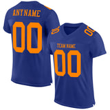 Custom Royal Bay Orange Mesh Authentic Football Jersey