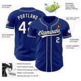 Custom Royal White-Black Authentic Baseball Jersey
