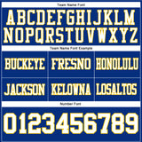 Custom Royal White-Yellow Authentic Football Jersey