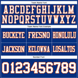 Custom Royal White-Orange Authentic Football Jersey
