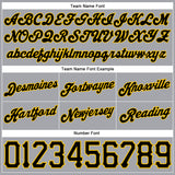 Custom Gray Black Pinstripe Black-Gold Authentic Basketball Shorts