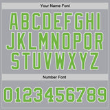 Custom Gray Neon Green-White Authentic Throwback Basketball Jersey