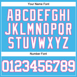 Custom Sky Blue White-Pink Authentic Baseball Jersey