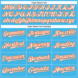 Custom Sky Blue White-Orange Authentic Baseball Jersey