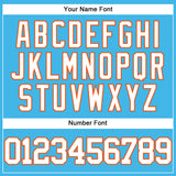 Custom Sky Blue White-Orange Authentic Baseball Jersey