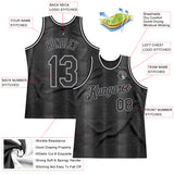 Custom Black Snakeskin Black-Gray 3D Pattern Design Authentic Basketball Jersey