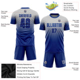 Custom Gray Royal Sublimation Fade Fashion Soccer Uniform Jersey