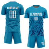 Custom Panther Blue White-Black Splash Sublimation Soccer Uniform Jersey