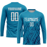Custom Panther Blue White-Black Splash Sublimation Soccer Uniform Jersey