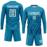 Custom Panther Blue White-Black Splash Sublimation Soccer Uniform Jersey