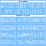 Custom Gray Light Blue-White Sublimation Split Fashion Soccer Uniform Jersey