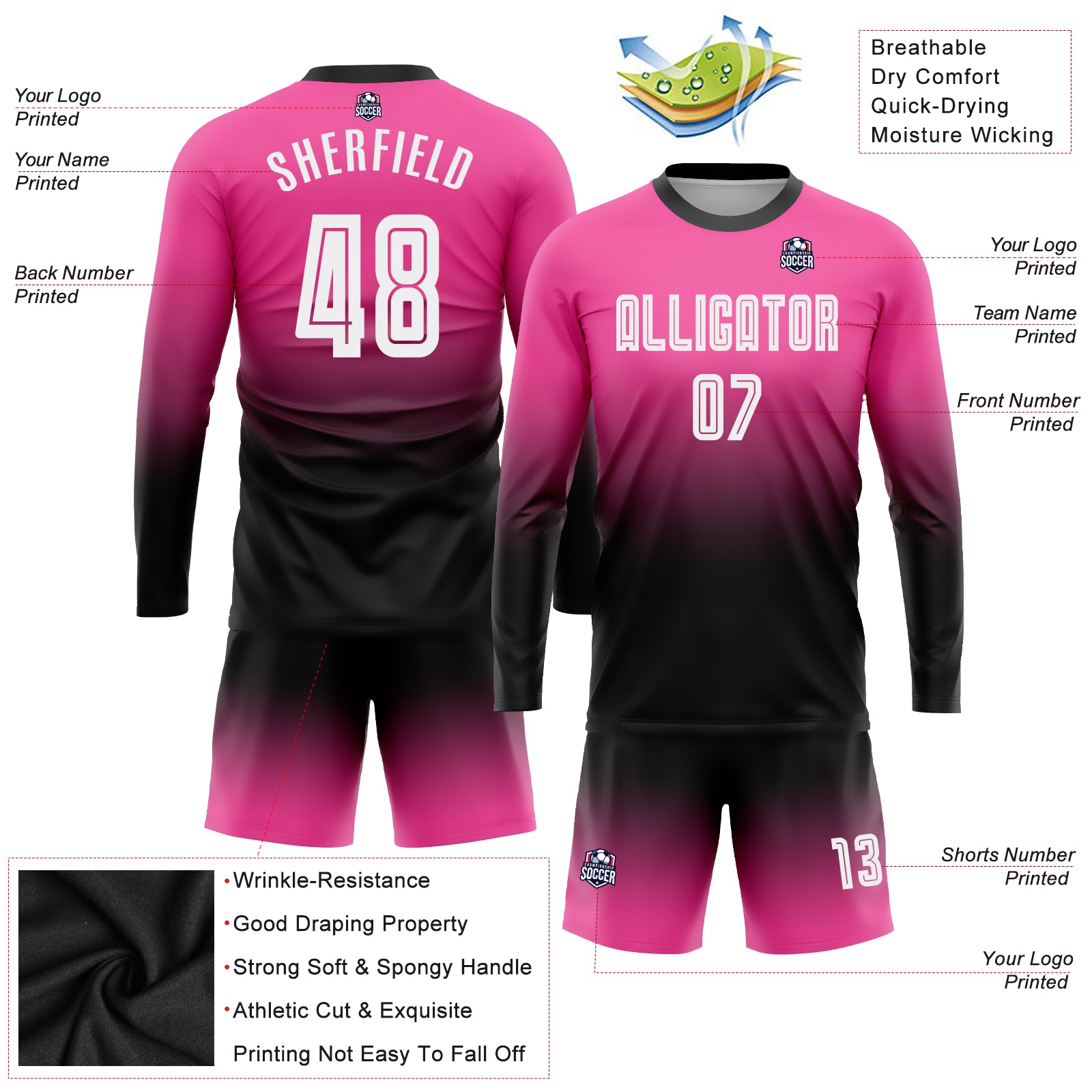 Custom Black Neon Green Sublimation Soccer Uniform Jersey in 2023