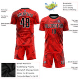 Custom Red Black-White Sublimation Soccer Uniform Jersey