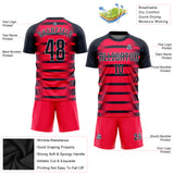 Custom Red Navy-White Sublimation Soccer Uniform Jersey