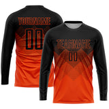 Custom Orange Black Sublimation Soccer Uniform Jersey