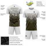 Custom Olive White Sublimation Salute To Service Soccer Uniform Jersey