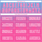 Custom Light Blue Pink-White Sublimation Soccer Uniform Jersey