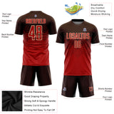 Custom Brown Red-Cream Sublimation Soccer Uniform Jersey