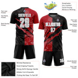 Custom Graffiti Pattern White Black Red-Gray Scratch Sublimation Soccer Uniform Jersey