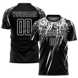 Custom Black White Splash Sublimation Soccer Uniform Jersey
