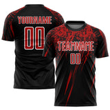Custom Black Red-White Sublimation Soccer Uniform Jersey