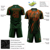 Custom Green Orange Sublimation Soccer Uniform Jersey