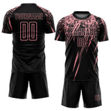 Custom Black Medium Pink Splash Sublimation Soccer Uniform Jersey