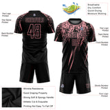 Custom Black Medium Pink Splash Sublimation Soccer Uniform Jersey
