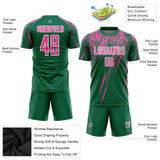 Custom Kelly Green Pink-White Sublimation Soccer Uniform Jersey