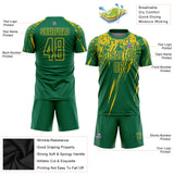 Custom Kelly Green Yellow Sublimation Soccer Uniform Jersey