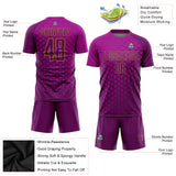 Custom Deep Pink Purple-Old Gold Modern Polka Dot Sublimation Soccer Uniform Jersey