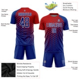 Custom Red Royal-White Modern Polka Dot Sublimation Soccer Uniform Jersey