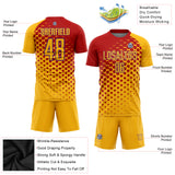 Custom Gold Red-Purple Modern Polka Dot Sublimation Soccer Uniform Jersey